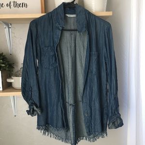 Denim button up blouse
